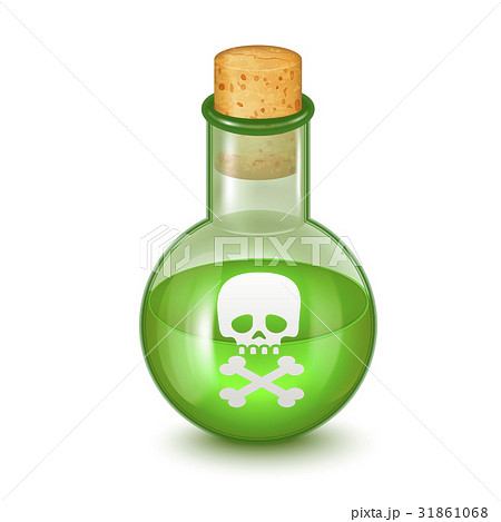 Realistic Detailed Glass Bottle of Green Toxic 31861068