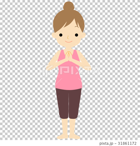 ヨガポーズ タダーサナ(山のポーズ)イラスト ヨガポーズ タダーサナ(山のポーズ)イラスト 31861172