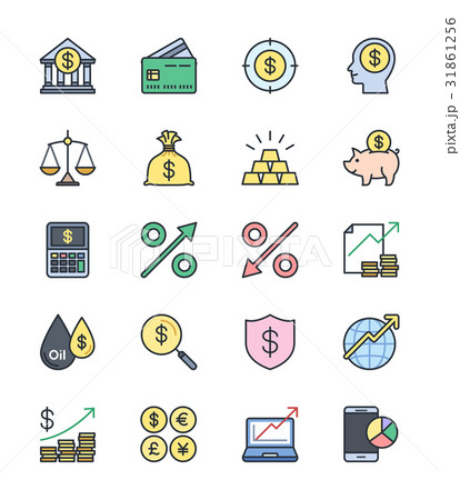 Business finance icons. Color set. Vector icon 31861256