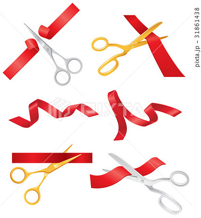 Ribbon & Scissors - vector set of objects 31861438