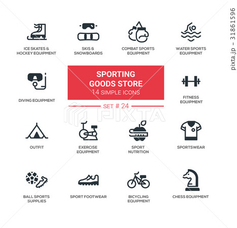 Sporting goods store - modern simple icons Sporting goods store - modern simple icons 31861596
