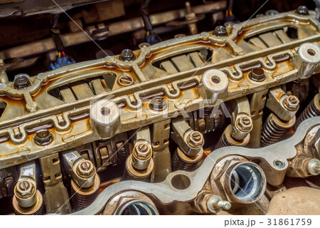 Close up of parts in engine head 31861759