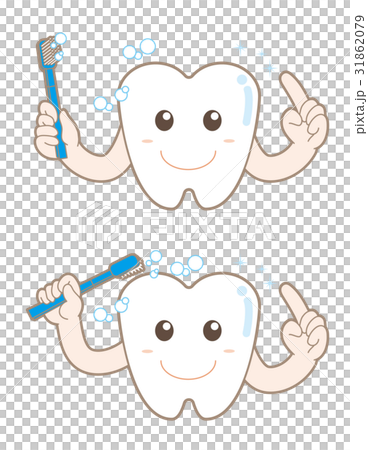 歯磨きのキャラクター2セットのイラスト素材