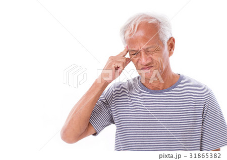 sick old man suffering from headache, migraine sick old man suffering from headache, migraine 31865382