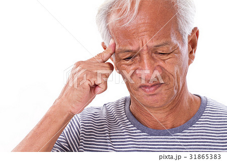 sick old man suffering from headache, migraine sick old man suffering from headache, migraine 31865383