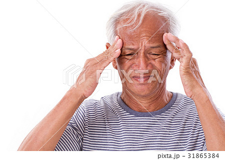 sick old man suffering from headache, migraine sick old man suffering from headache, migraine 31865384