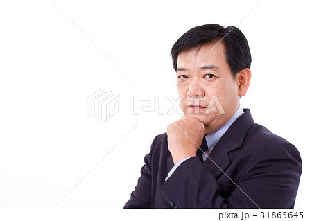 portrait of middle aged businessman thinking 31865645