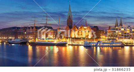 Weser River and St Martin Church, Bremen, Germany Weser River and St Martin Church, Bremen, Germany 31866235