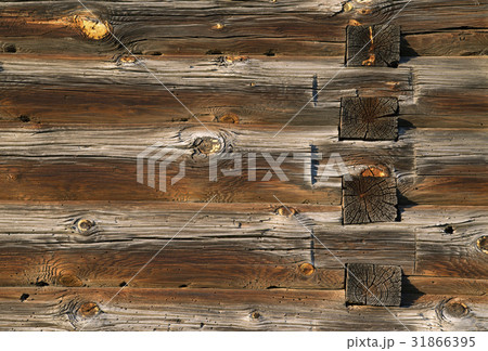 Wood logs texture of an old house. Wood logs texture of an old house. 31866395