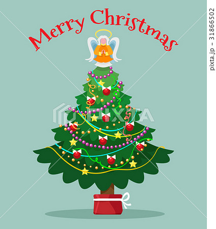 Christmas tree with topper fairy card 31866502