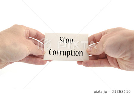 Stop corruption text concept Stop corruption text concept 31868516