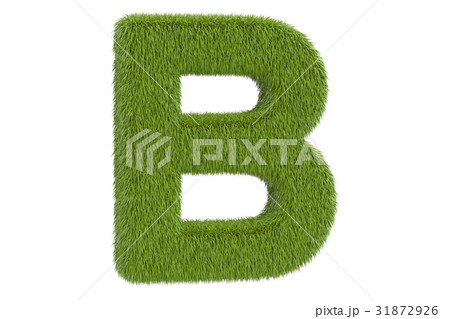 Letter B From Green Grass, 3D Renderingのイラスト素材 [31872926] - PIXTA