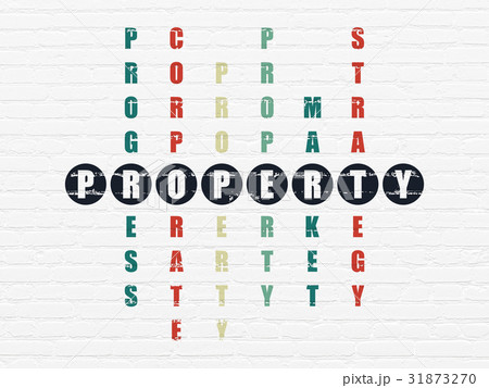 Business concept: Property in Crossword Puzzleのイラスト素材 31873270 PIXTA