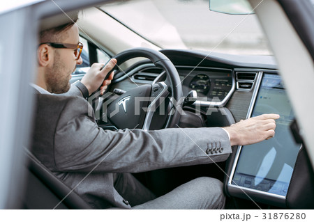 Person transportation by eco car modern technology 31876280