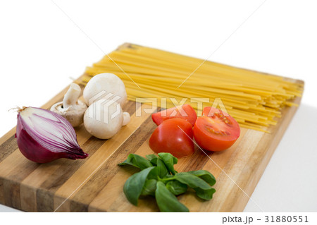 High angle view of vegetable and spaghetti 31880551