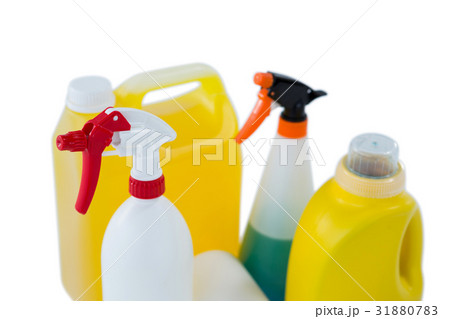High angle view of spry bottles High angle view of spry bottles 31880783