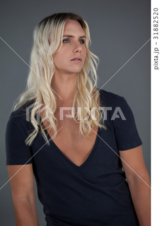 Transgender woman with long blond hair Transgender woman with long blond hair 31882520