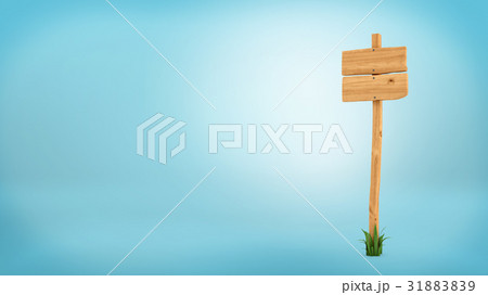 3d rendering of a wooden post with two square 31883839