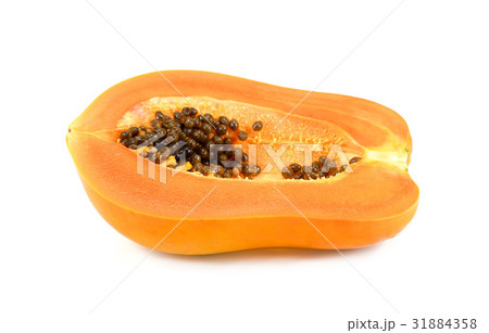 Papaya sliced isolated on white background 31884358