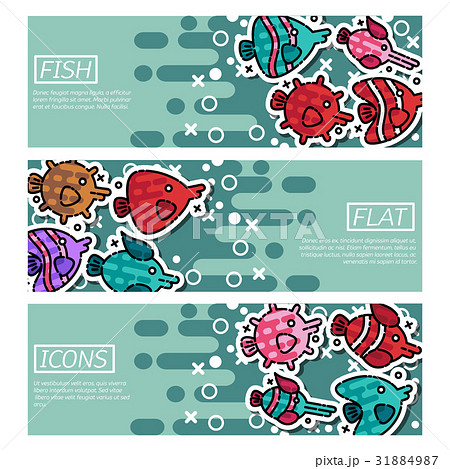 Set of Horizontal Banners about fish Set of Horizontal Banners about fish 31884987