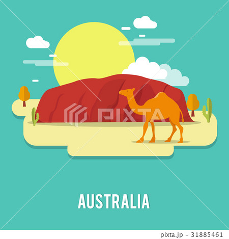 A camel petient creature in the desert Australia  31885461