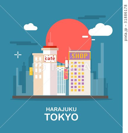 Harajuku beautiful town in Tokyo illustration 31886178