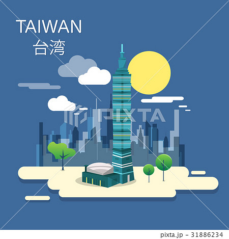 Taipei 101 tower in Taiwan illustration design Taipei 101 tower in Taiwan illustration design 31886234