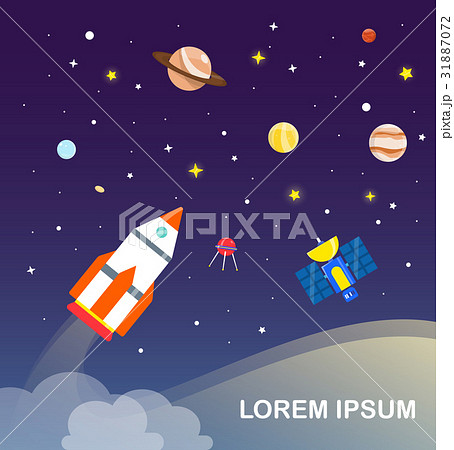 rocket and solar system Infographics Flat design. rocket and solar system Infographics Flat design. 31887072