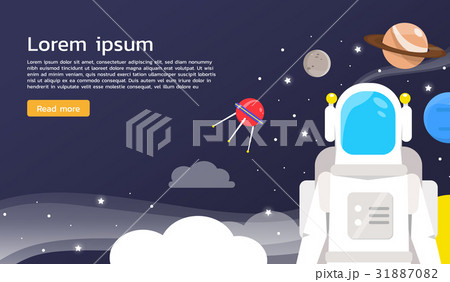 Astronaut with planets illustration flat design Astronaut with planets illustration flat design 31887082
