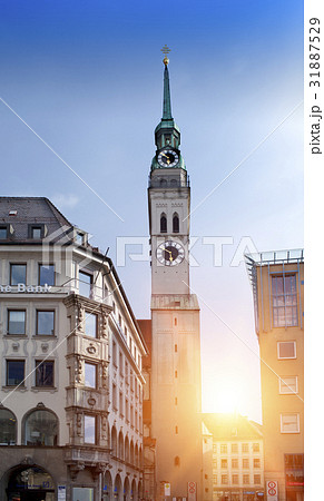 Tower of St. Peter Church in Center of Munich 31887529