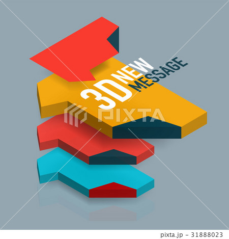 Flat new message concept, modern 3d isometric 31888023
