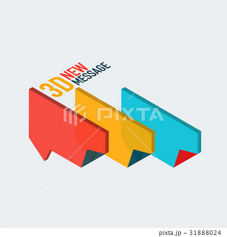 Flat new message concept, modern 3d isometric 31888024