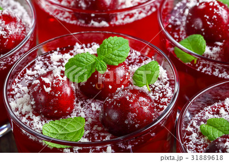 cold summer dessert of sweet cherry 31889618