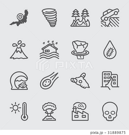 Disaster line icon 31889875