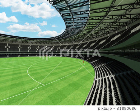 Australian rules football stadium with black seats 31890686
