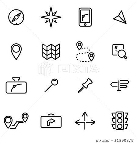 Vector line navigation icon set Vector line navigation icon set 31890879