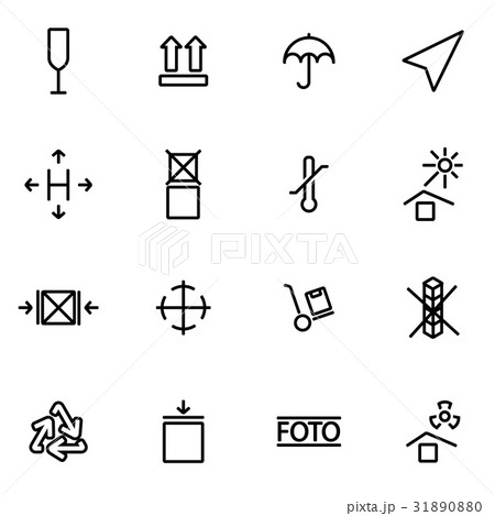 Vector line marking of cargo icon set Vector line marking of cargo icon set 31890880