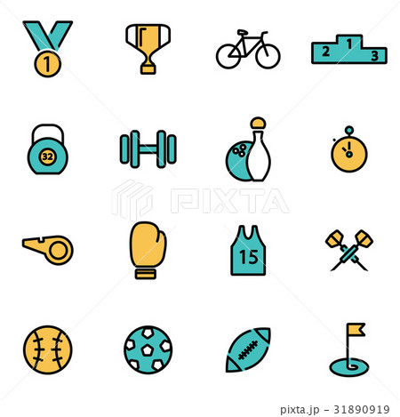 Vector line sport icon set 31890919