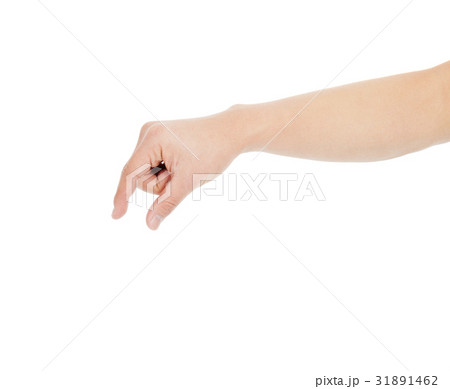 male hand grabbing for something isolated on white 31891462