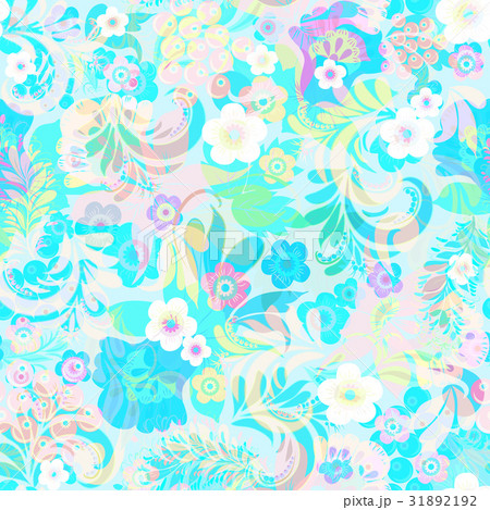 background with flowers, swirls and leaves. 31892192