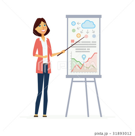 Female Presenter - modern vector flat composition. 31893012
