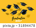 Vector illustration of black graduate caps 31894478