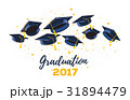 Vector illustration of black graduate caps 31894479
