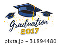 Vector illustration of black graduate caps 31894480