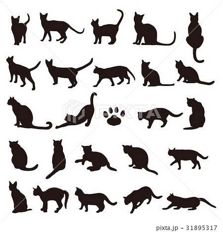 ねこ シルエット イラスト セット ねこ シルエット イラスト セット 31895317