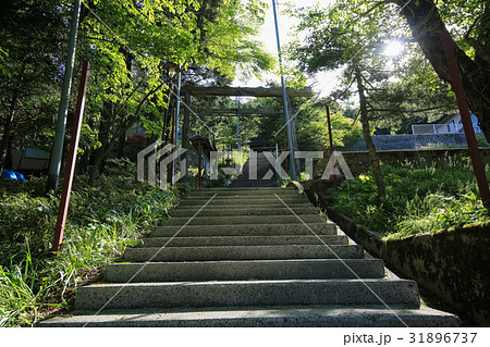 徳島県三好市 見ノ越 剣山登山口の写真素材