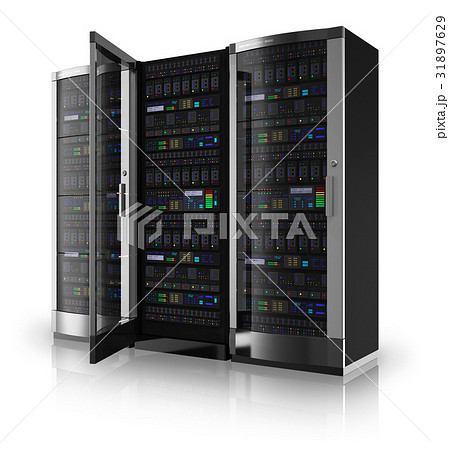Server racks with open door Server racks with open door 31897629