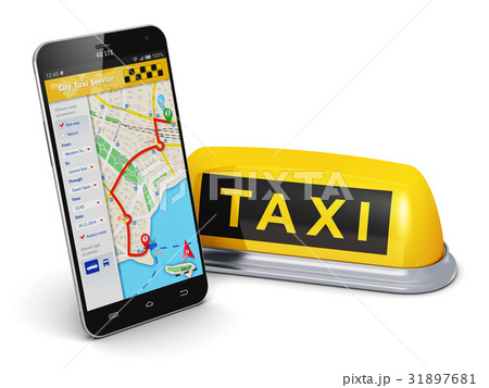Internet taxi service concept Internet taxi service concept 31897681