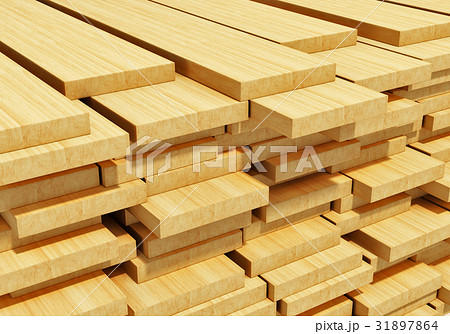 Stacked wooden planks 31897864