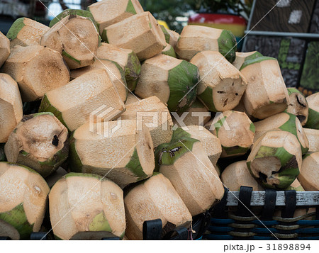 Pile of fresh Coconut for sale Pile of fresh Coconut for sale 31898894